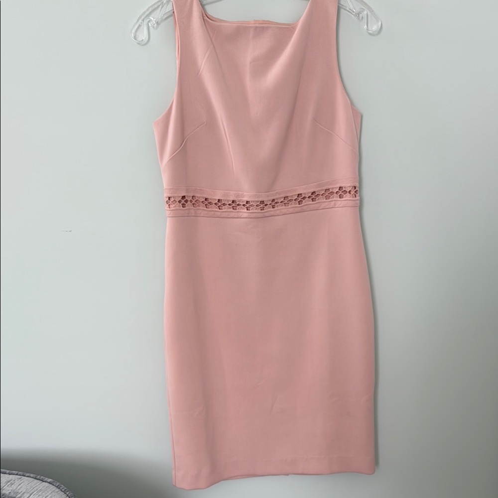 Pink Cowl Neck Sheath Mini Dress